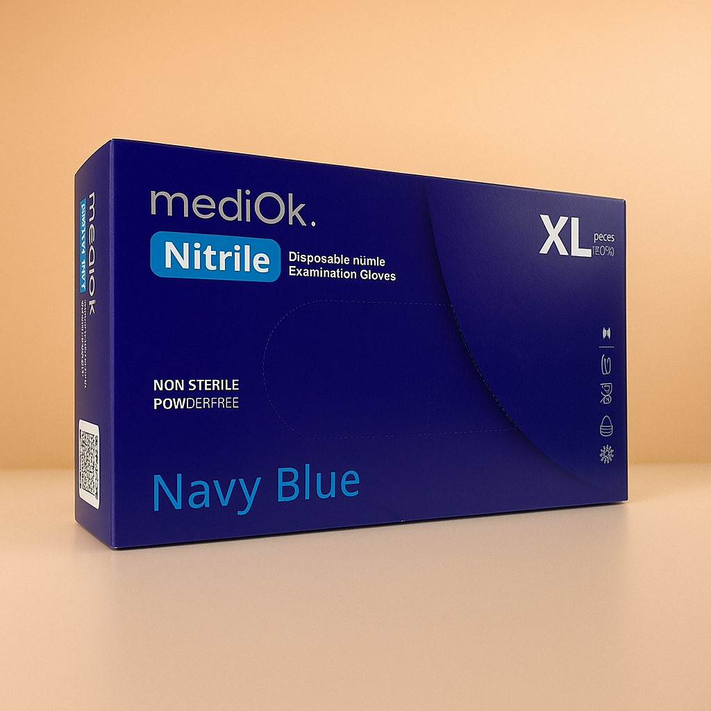 Перчатки нитриловые прочные MediOk 4,2 г XL 100 шт. Темно-синий (26859635)