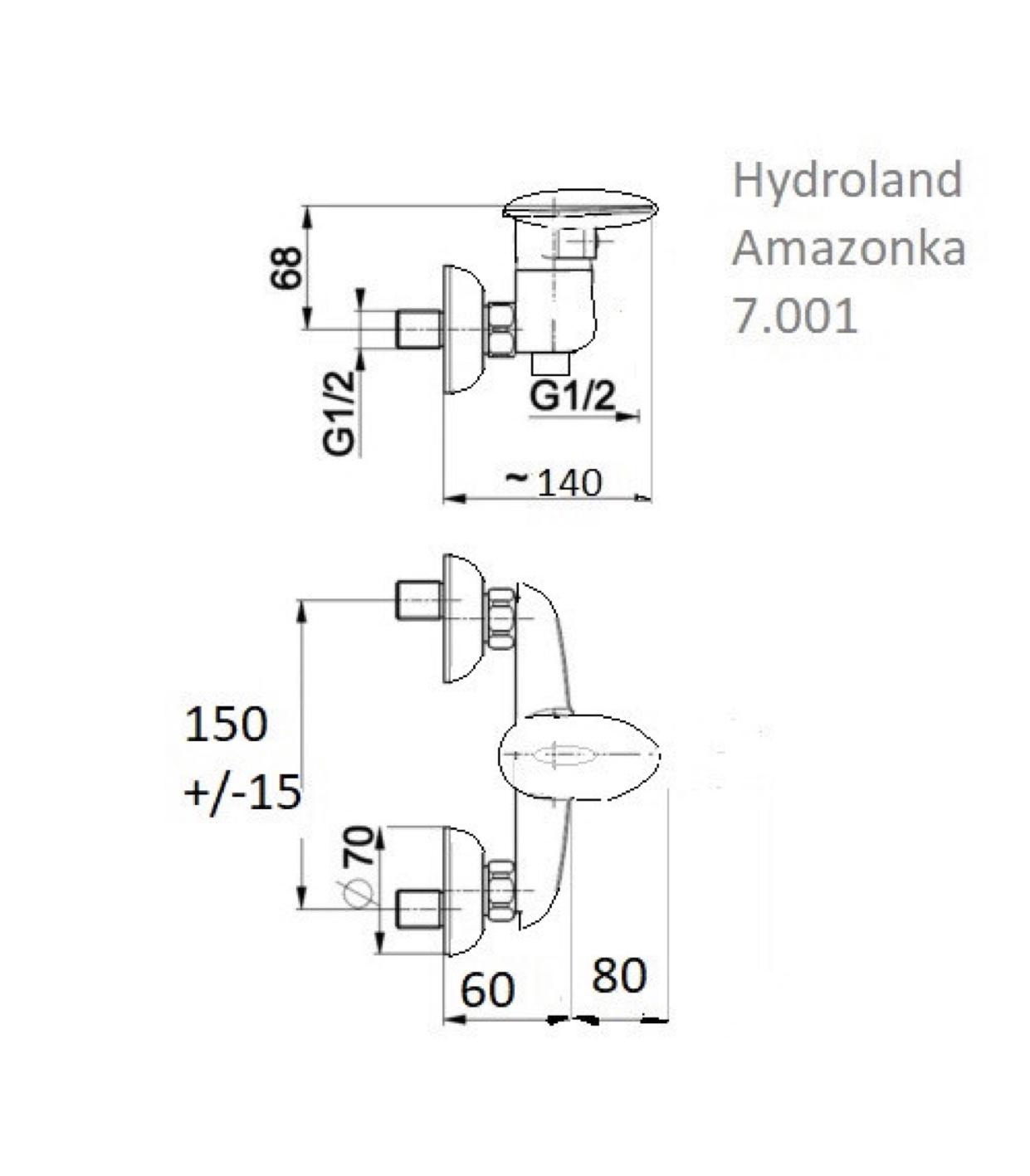 Змішувач для душу Hydroland Amazonka 7.001 одноважільний - фото 4