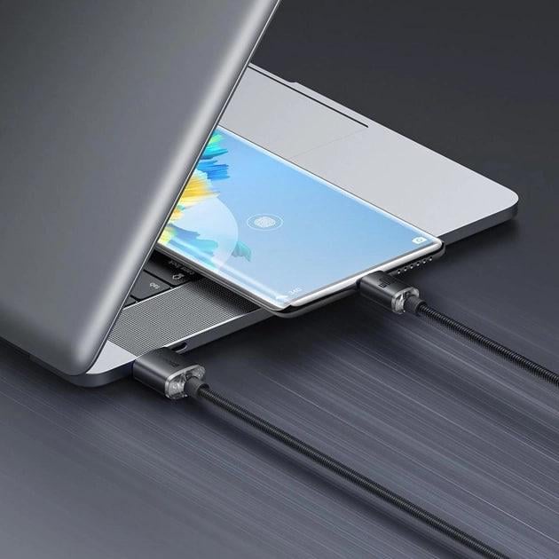 Кабель для швидкого заряджання BASEUS Crystal Shine Series USB Type-C 100 W 5 A 2 м Black (CAJY000501) - фото 7 Кабель для швидкого заряджання BASEUS Crystal Shine Series USB Type-C 100 W 5 A 2 м Black (CAJY000501) - фото 7