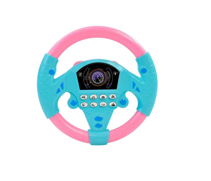 Игрушка интерактивная руль Obetty 8 кнопок Розовый (BT-681)