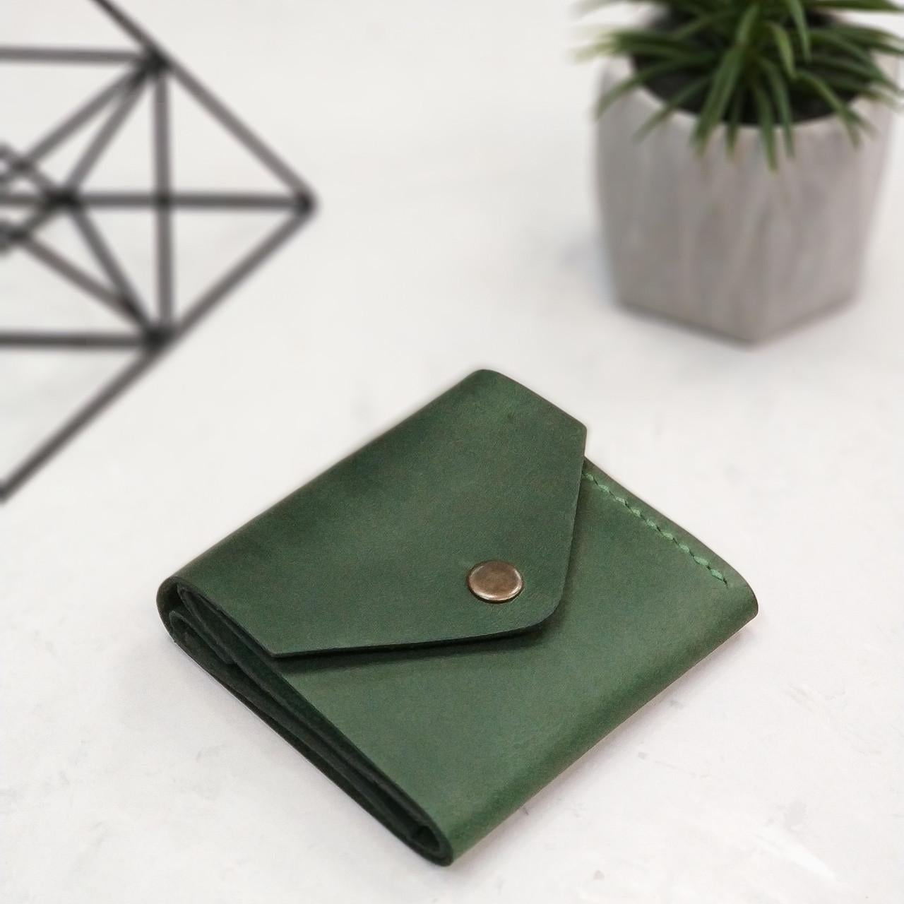 Кошелек кожаный с монетницей Stedley Mini 2 Зеленый (30640419)