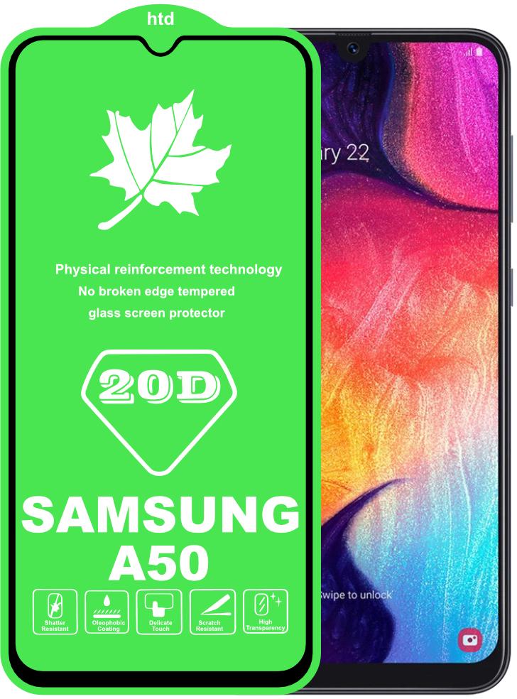 Защитное стекло 20D Glass для Samsung Galaxy A50 A505 большой радиус (22356)