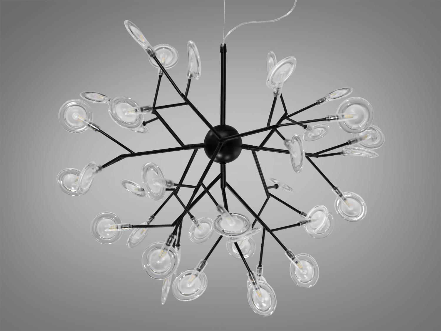 Люстра подвесная Светлячок 36 ламп Черный (887-36C BK) - фото 1 Люстра подвесная Светлячок 36 ламп Черный (887-36C BK) - фото 1