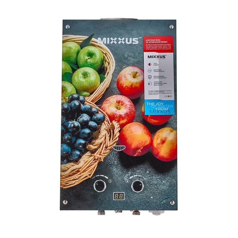 Газова колонка MIXXUS GWH-0310 BASIC GLASS димохідна панель зі скла 17 кВт 10 л/хв (OL-WH0024)