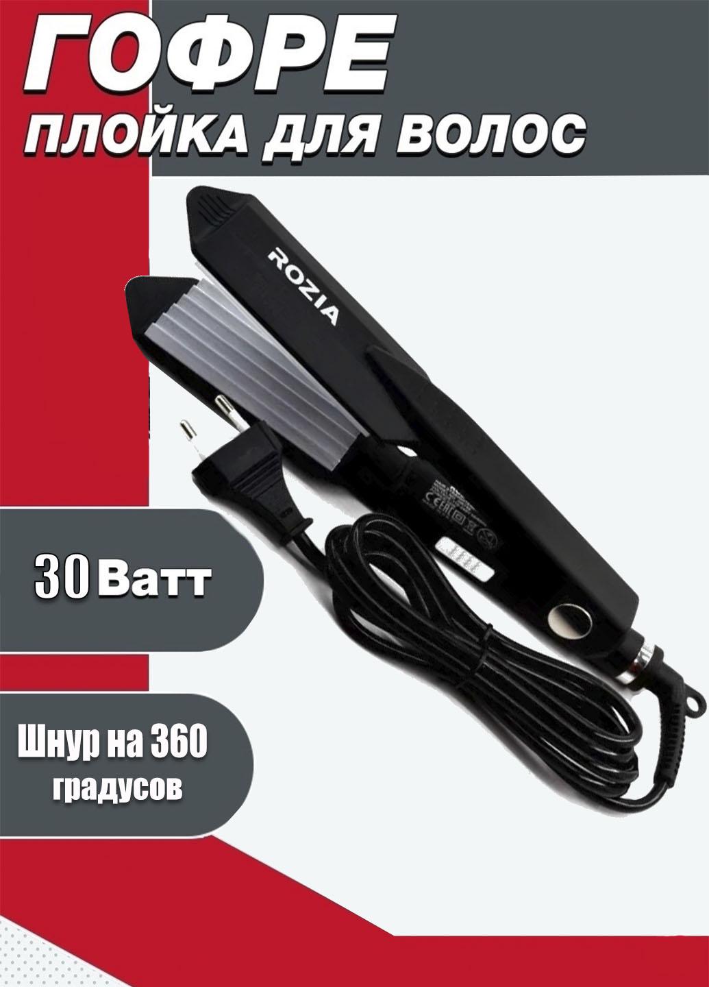 Плойка-гофре для волосся Rozia HR-746 з високоміцним титано-керамічним покриттям Чорний (H74655) - фото 4