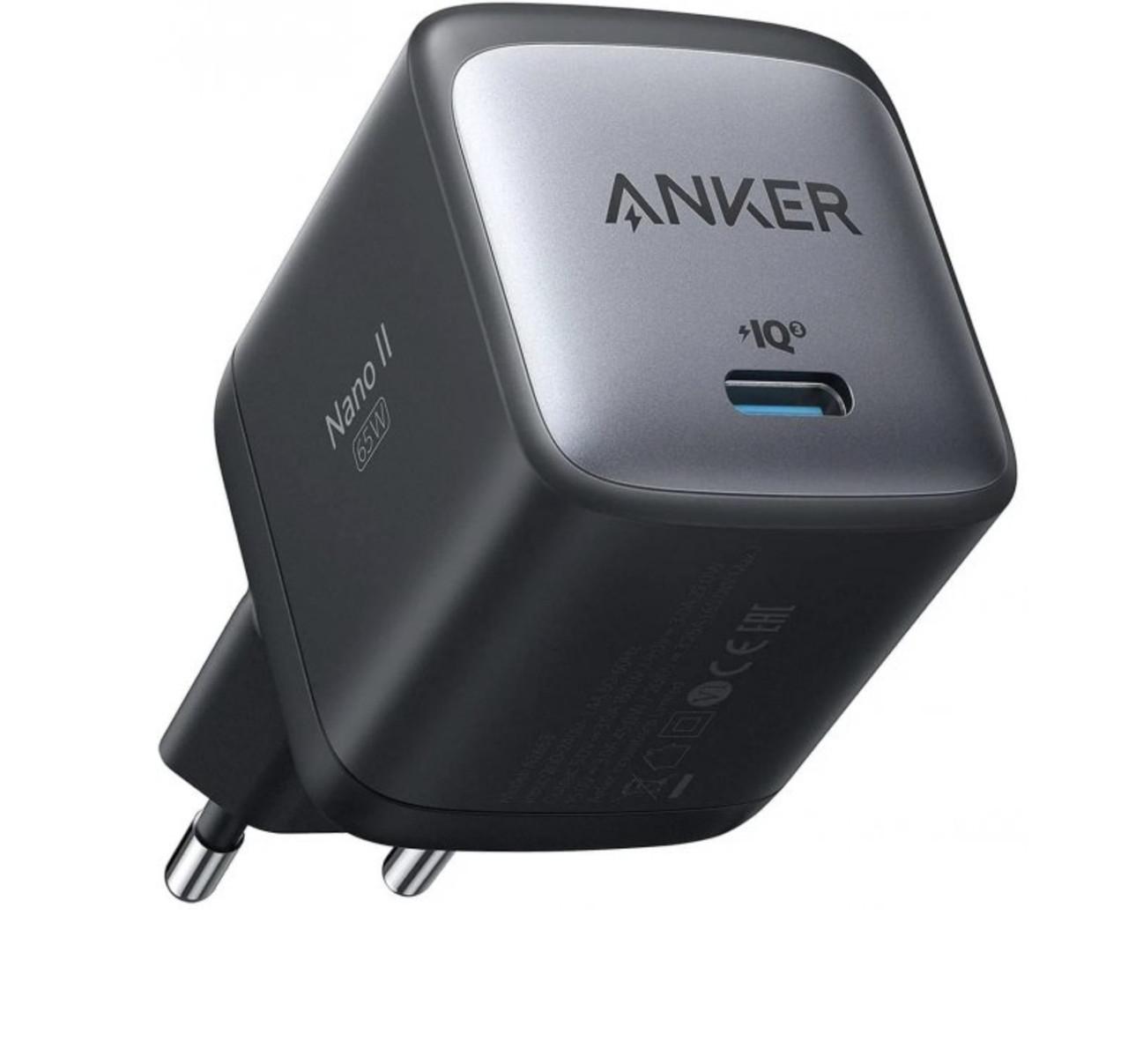 Зарядное устройство Anker PowerPort 715 Nano II 65W USB-C GaN Black (A2663312)