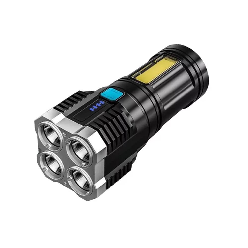 Фонарь аккумуляторный X509/S03-4LED-COB micro-USB Черный