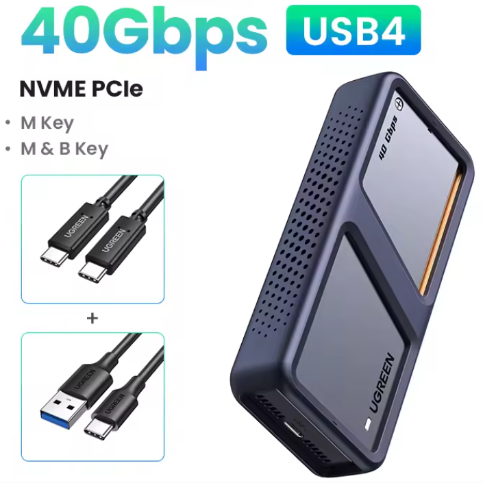 Кишеня зовнішня UGREEN CM642 40Gbps M.2 NVMe SSD to USB4 SSD Case - фото 9