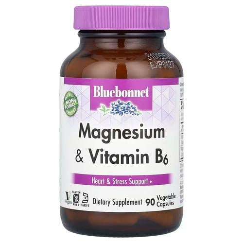 Магний Bluebonnet Magnesium & Vitamin B6 90 Capsules (BLB-00735)