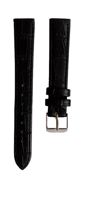 Ремешок для часов кожаный крокодил 16 мм L-165 мм Черный (3734) - фото 1 Ремешок для часов кожаный крокодил 16 мм L-165 мм Черный (3734) - фото 1