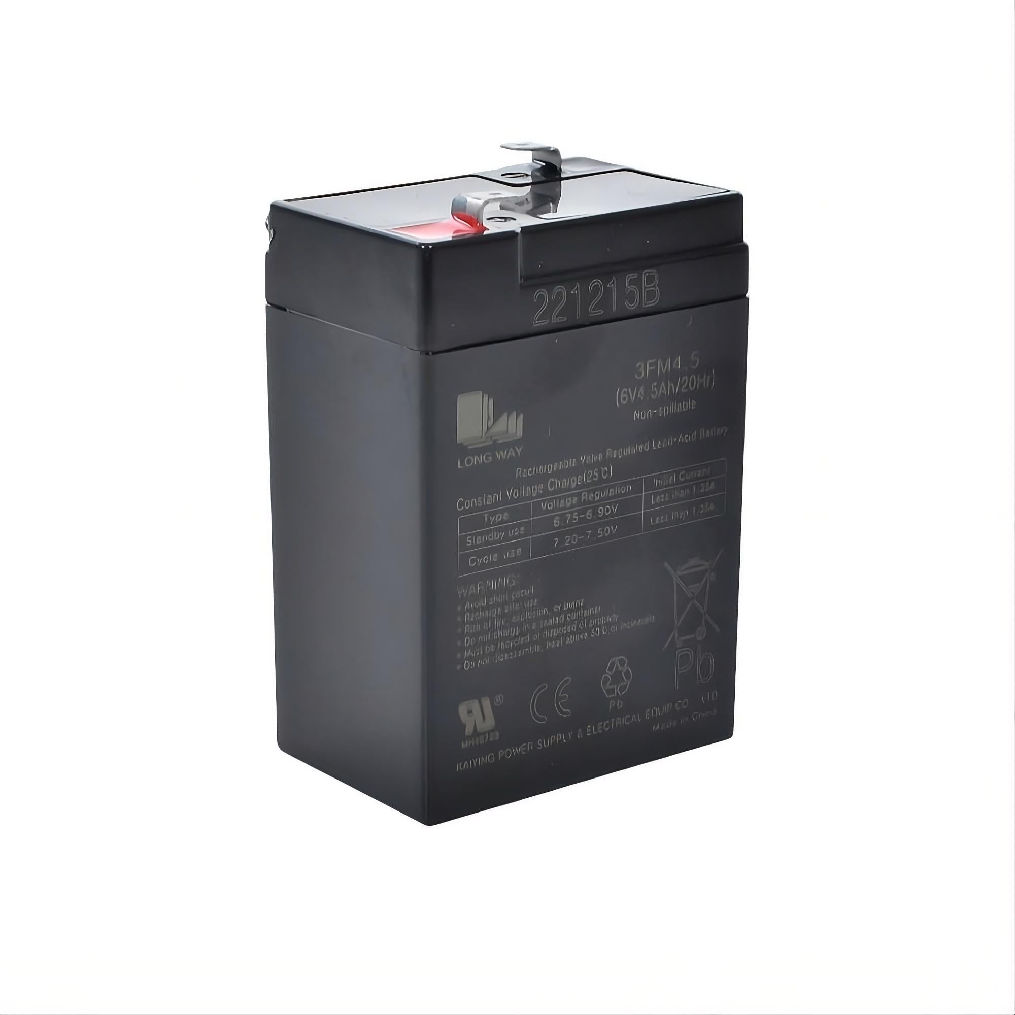 Акумулятор 6V4,5Ah-BATTERY Long Way 6V 4,5Ah універсальний 7,2×10×5 см (34303196)