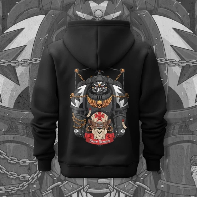 Худи для подростка мальчика с принтом WarHammer 40K Black Templare 180 см (Anime11138)