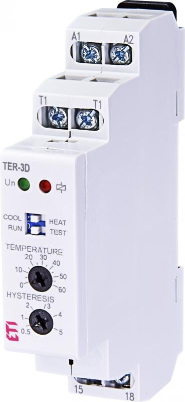 Реле контроля температуры ETI TER-3D 16А 240В от 0 до +60°C (2471843)