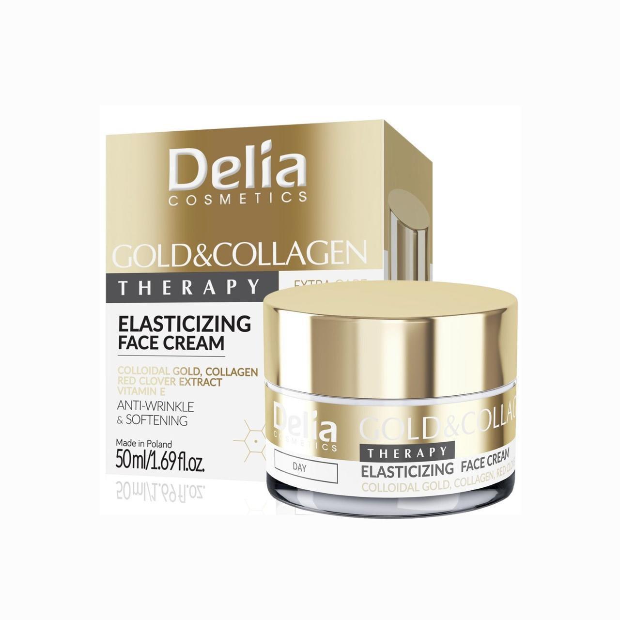 Крем для лица Delia Cosmetics Эластичность кожи с коллоидным золотом коллагеном 50 мл (23940339)