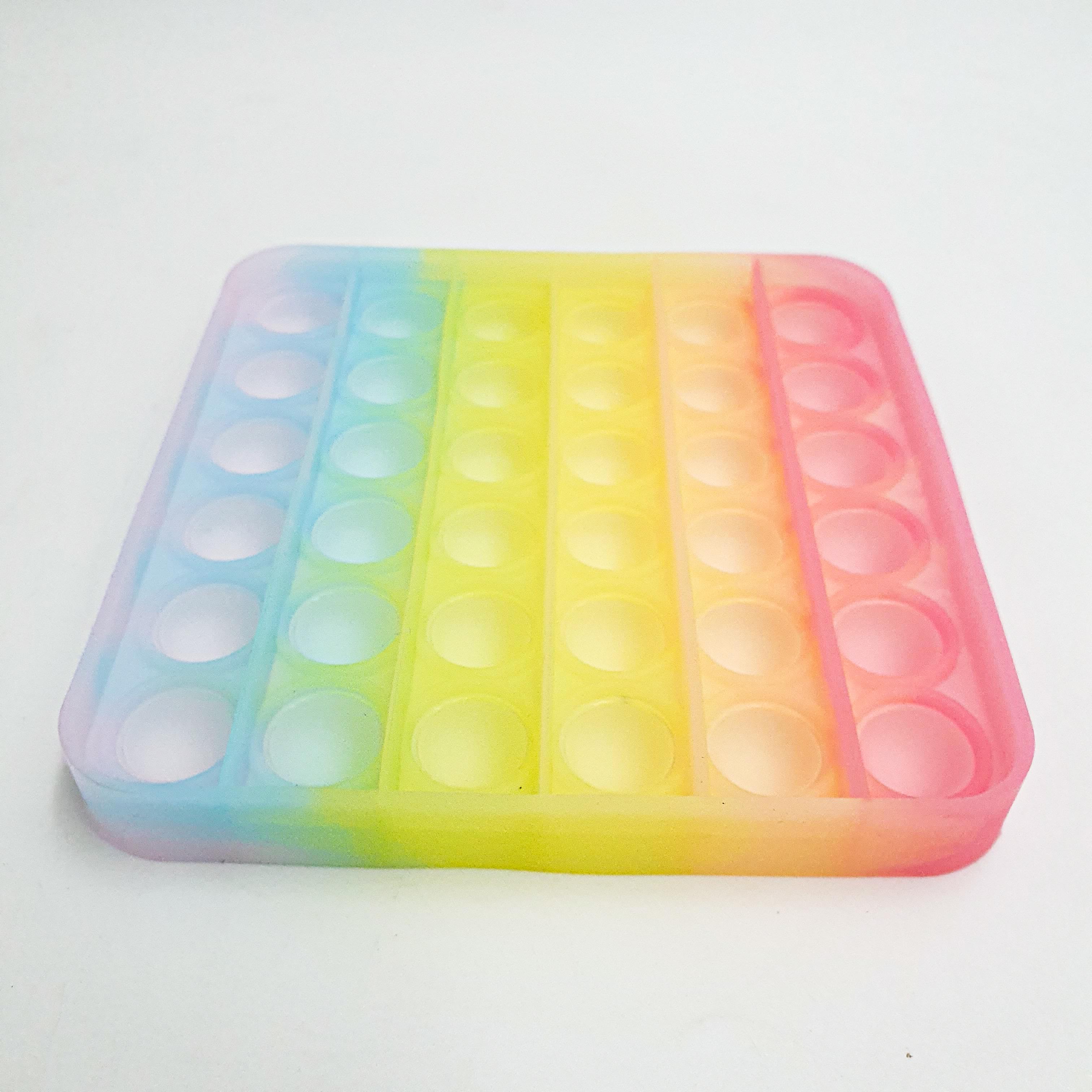 Игрушка-антистресс UKC Pop It Fidget светящийся квадрат Радуга (c36ebef2)