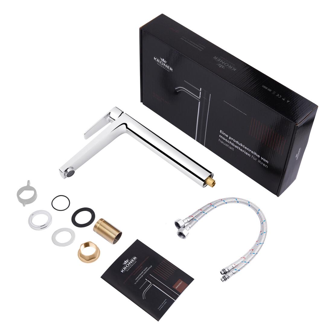 Смеситель для раковины высокий Kroner Kroner KRP Eifel C010 3 Хром (CV023604) - фото 7