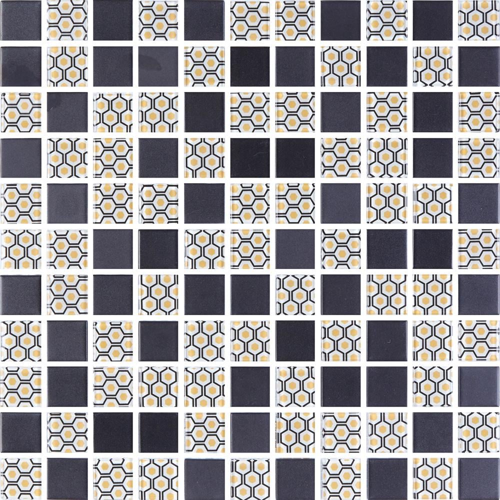 Мозаика стеклянная Kotto Ceramica GMP 0825002 С2 print 2 300х300х8 мм Black Mat (003122)