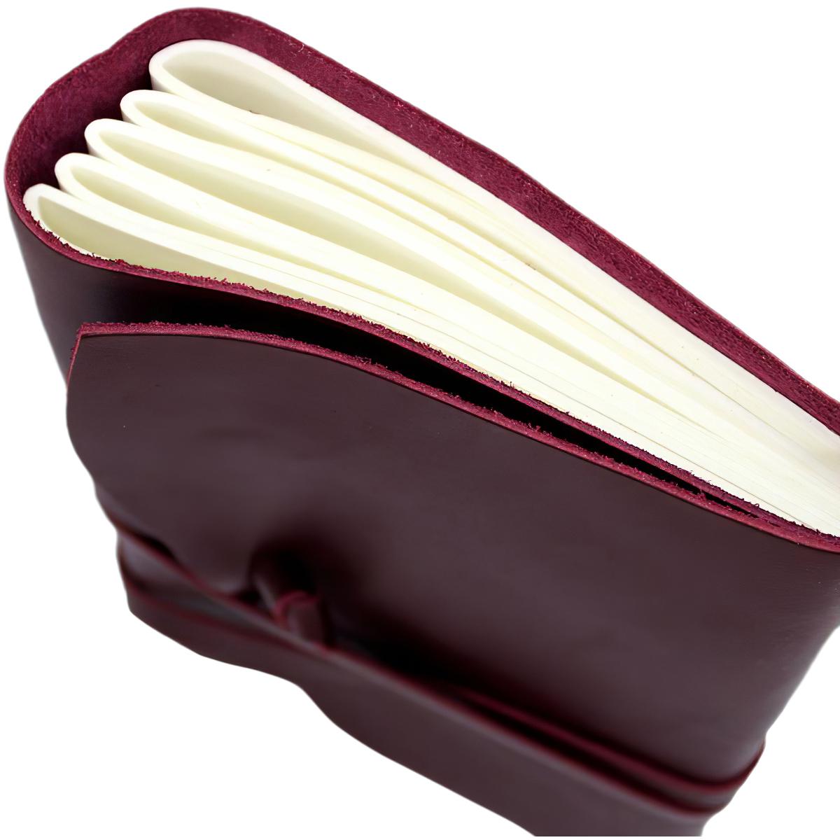 Жіночий блокнот Comfy Strap В6 в лінію ручної роботи зі шкіри Кайзер Бордовий - фото 4