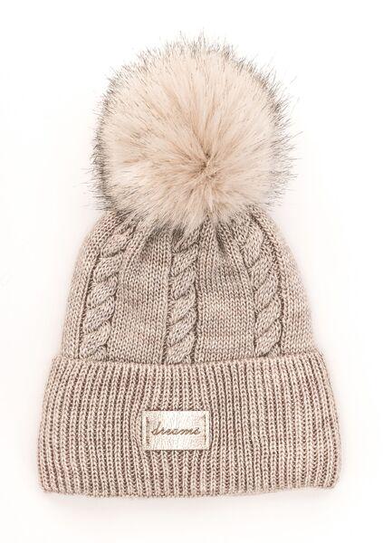Шапка детская для девочек Дримс D823 флис 46-50 см Бежевый