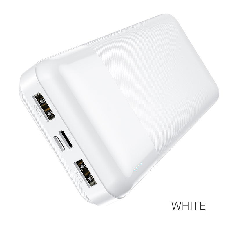 Павербанк PowerBank HOCO Easy travel J72A 20000mAh |2USB/Type-C/MicroUSB, 2A| Белый