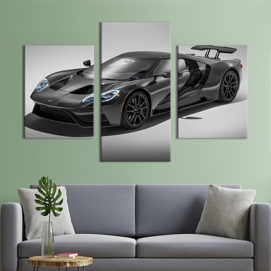Картина на холсте триптих Люксовый автомобиль Ford GT 96x60 см (1259-32)