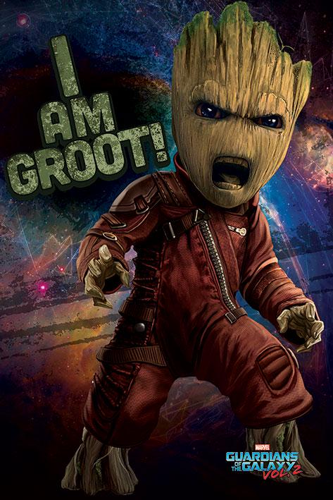 Постер плакат Стражи Галактики 2 Злой Грут/Guardians Of The Galaxy Vol 2 Angry Groot 61x91,5 см