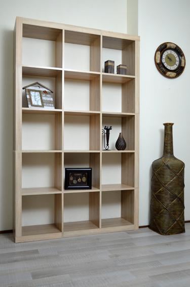 Шафа для книг Inteo Мікс 5х3 1854х1146х290 мм товщина корпусу 50 мм Дуб сонома