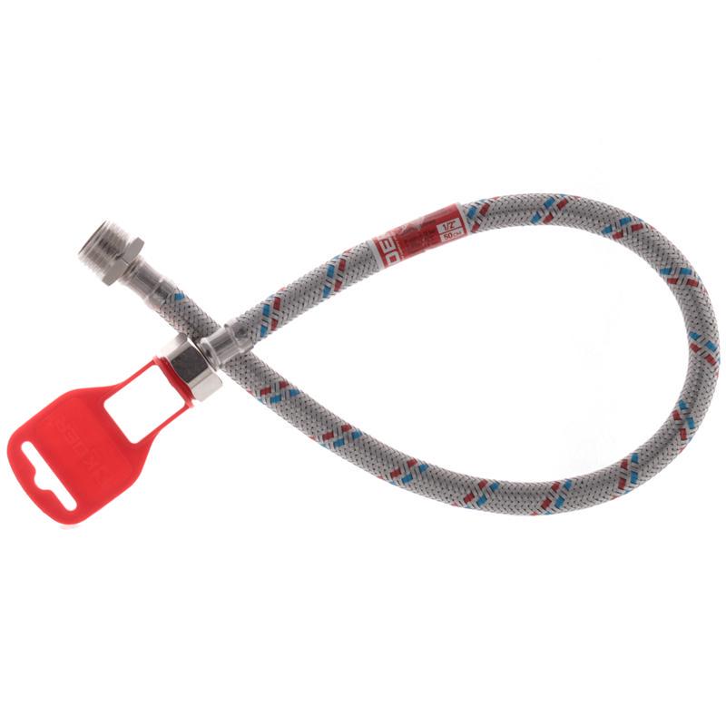 Шланг для підключення води гнучкий KOER гайка 1/2"-штуцер 1/2" 50 см (KR0264)