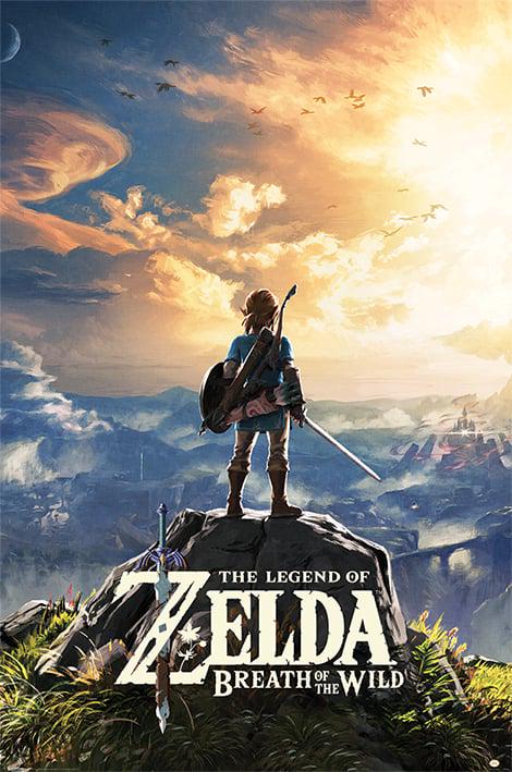 Постер плакат Легенда о Зельде Дыхание Дикой Природы Закат/The Legend Of Zelda Breath Of The Wild Sunset 61x91,5 см - фото 1