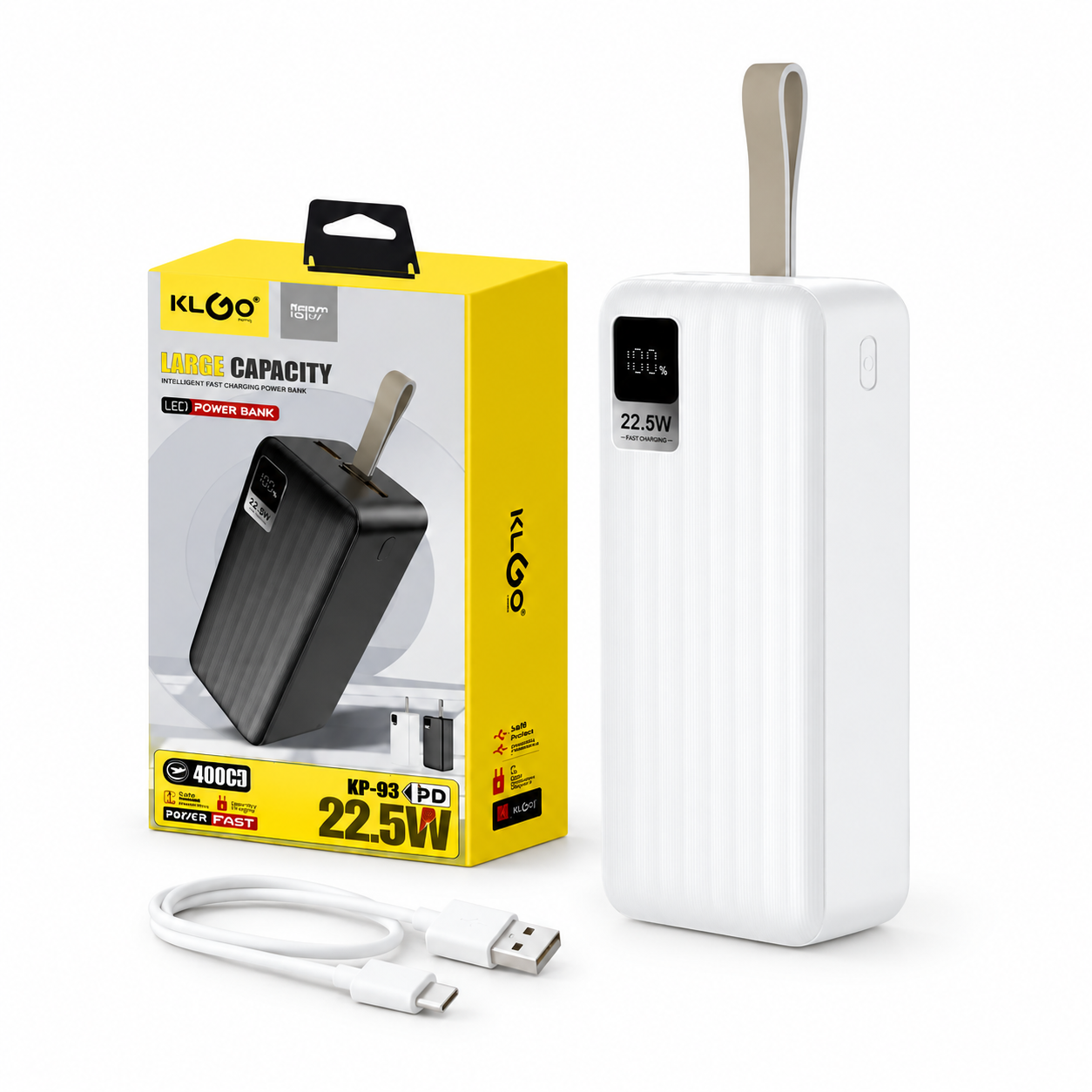 Повербанк KLGO 40000 мА/ч 22,5 Вт с цифровым дисплеем 2хUSB-A Type-C и Micro-USB Повербанк KLGO 40000 мА/ч 22,5 Вт с цифровым дисплеем 2хUSB-A Type-C и Micro-USB