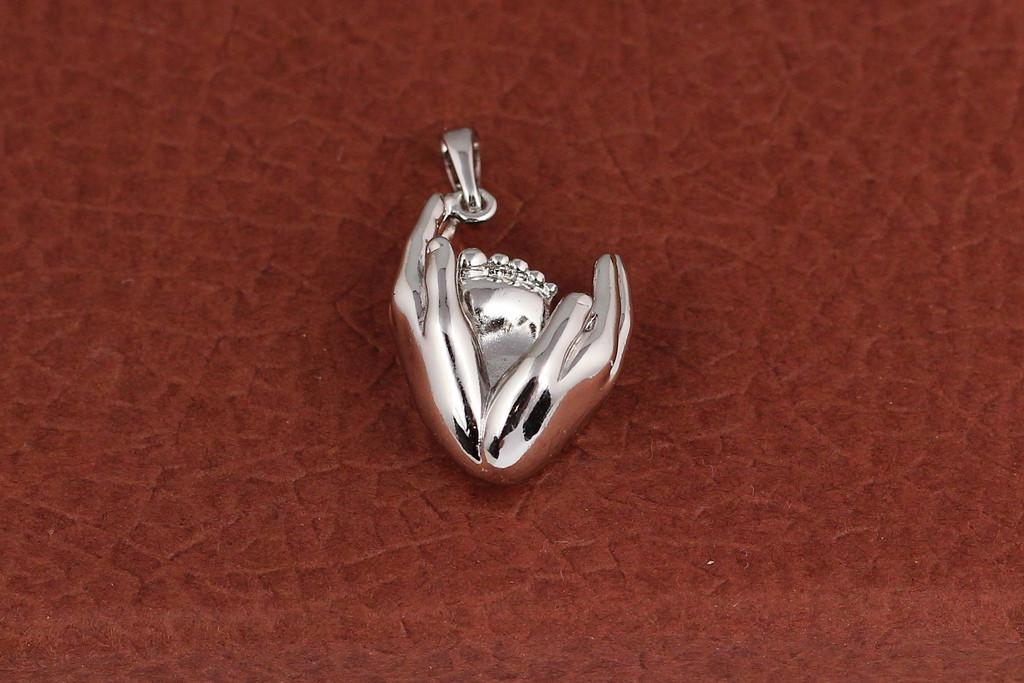 Кулон Xuping Jewelry Мамині руки 2,2 см Сріблястий