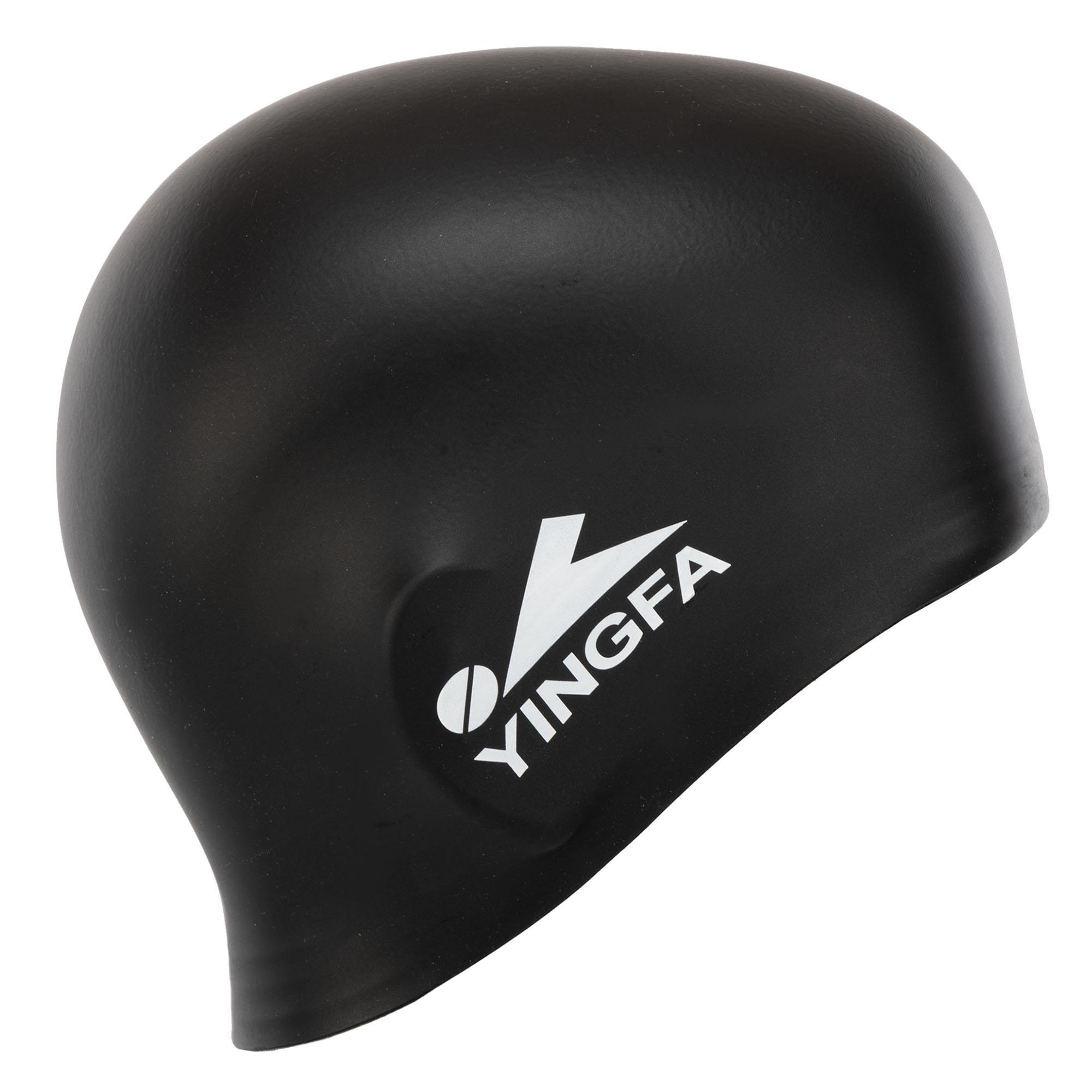 Шапочка для плавания для взрослых YINGFA ROUND C0072 силиконовая L Черный (C0072_Черный_L)