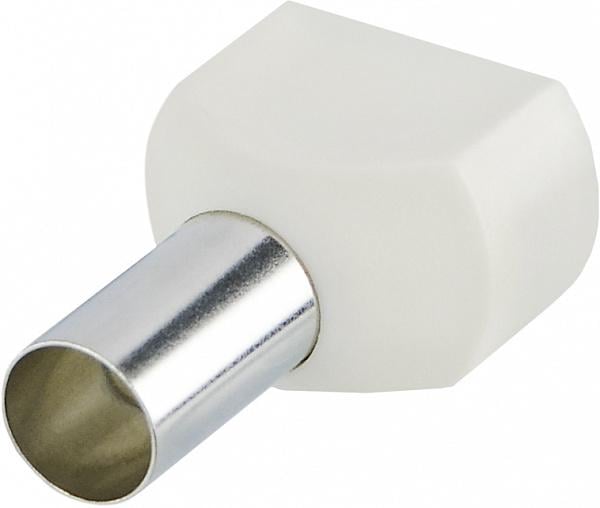 Наконечник изолированный двойной АСКО-Укрем ТЕ 16,0-14 2х16 мм2 гильза 14 мм 1 шт. Белый (A0060120013)