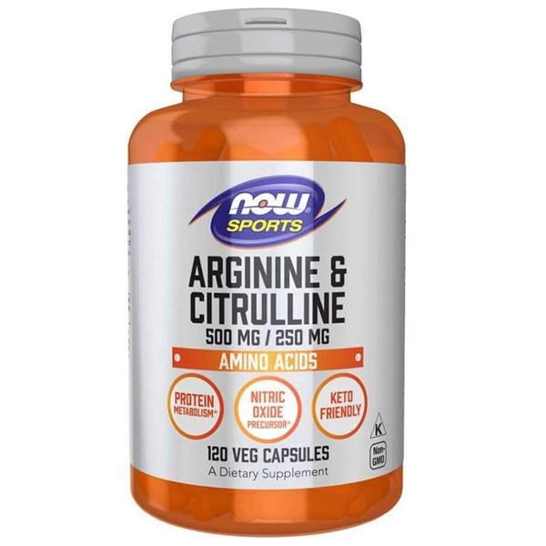 Аргинин NOW Foods Arginine And Citruline 500мг 250 мг 120 Veg Caps