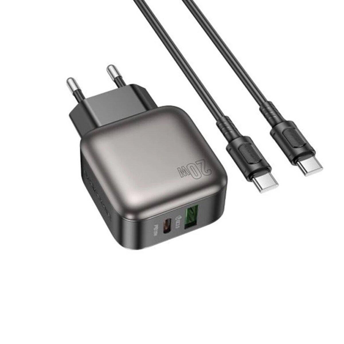 Зарядное устройство Borofone BAS53A PD 20 Вт USB-C+кабель Type-C Черный (623285) Зарядное устройство Borofone BAS53A PD 20 Вт USB-C+кабель Type-C Черный (623285)