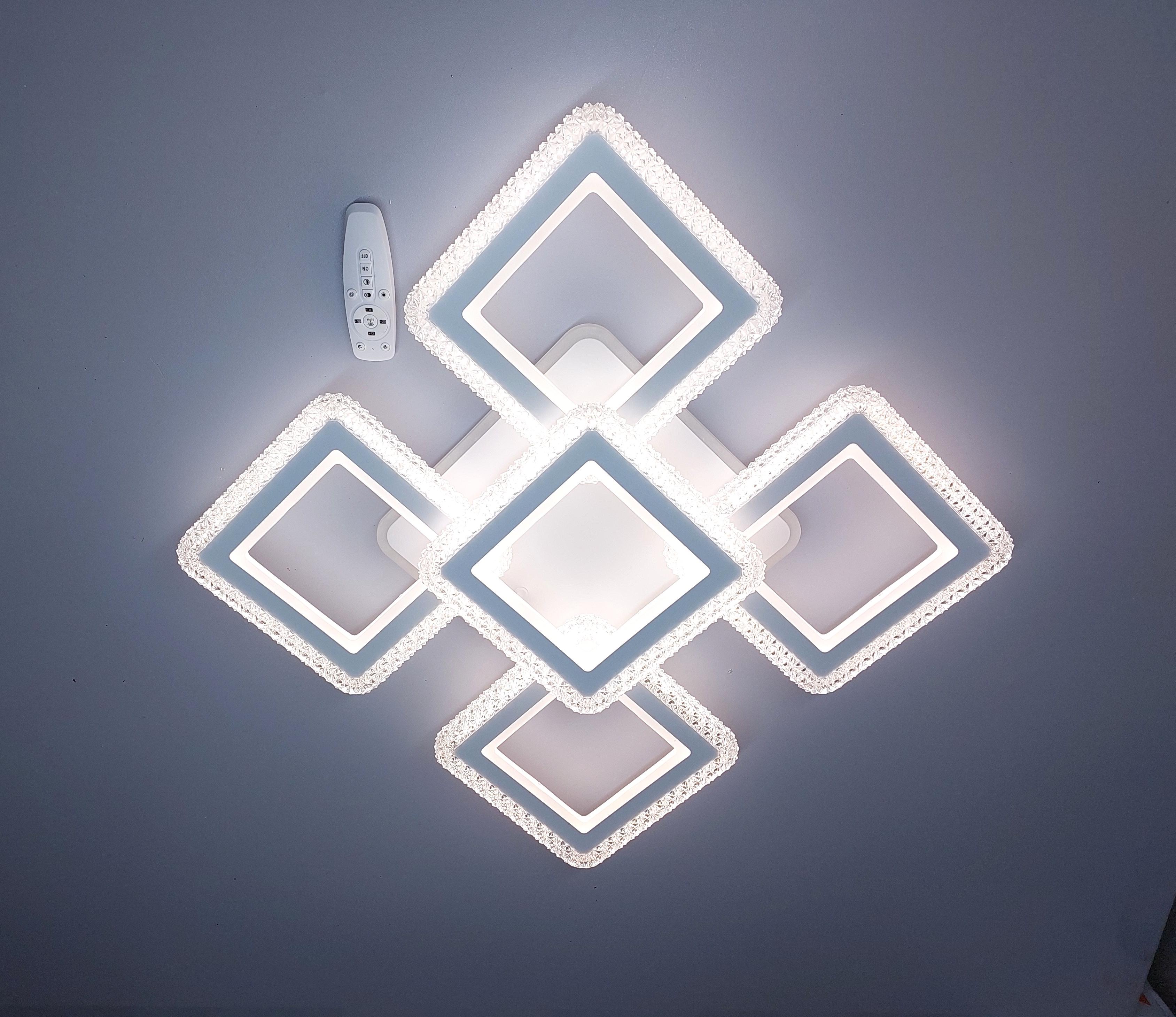 Люстра светодиодная 82R/5 WH+RGB с подсветкой 250/36W Белый (18205070) - фото 5