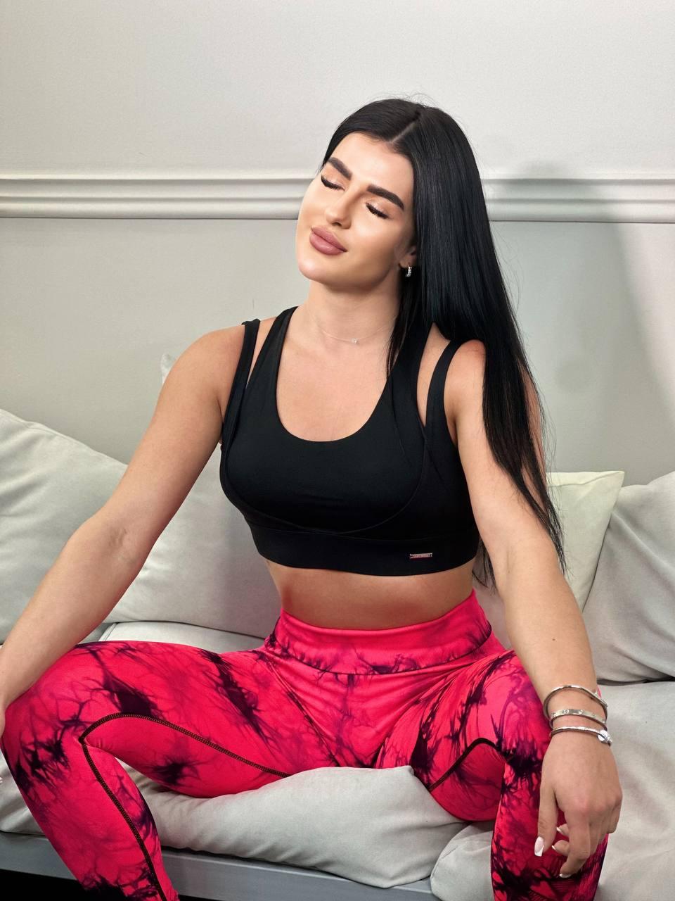 Леггинсы с мраморным принтом S Красный/Черный (HX0180000S) - фото 3 Леггинсы с мраморным принтом S Красный/Черный (HX0180000S) - фото 3