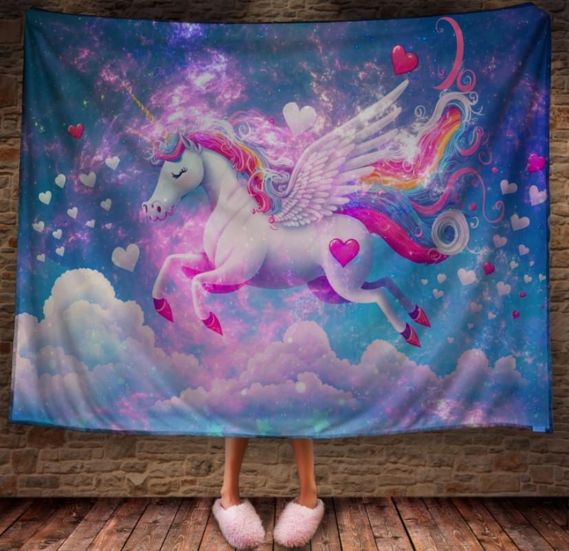 Плед с 3D принтом Единорог Дасти 150х200 см (epi_1883)