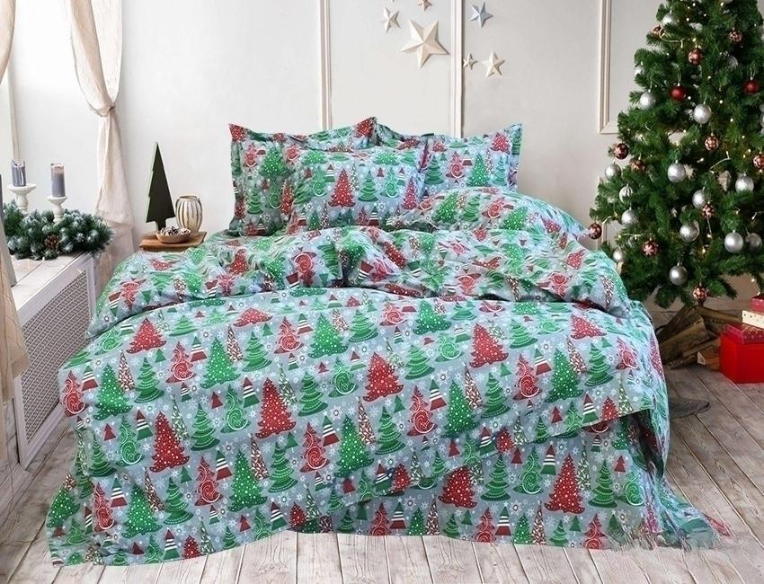 Подарочный комплект постельного белья R-T9131 полуторный с наволочками 50х70 см Зеленый (124-77-TAG 1,5-sp-870-2)