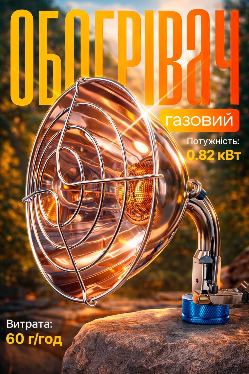 Обогреватель газовый BRS на газовый баллон пьезоподжиг портативный для туристических палаток 60 г/ч 0,82 кВт (573175813) - фото 2 Обогреватель газовый BRS на газовый баллон пьезоподжиг портативный для туристических палаток 60 г/ч 0,82 кВт (573175813) - фото 2