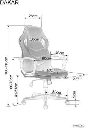 Компьютерное кресло геймерское Signal Dakar Black/Red (166416326) - фото 3 Компьютерное кресло геймерское Signal Dakar Black/Red (166416326) - фото 3