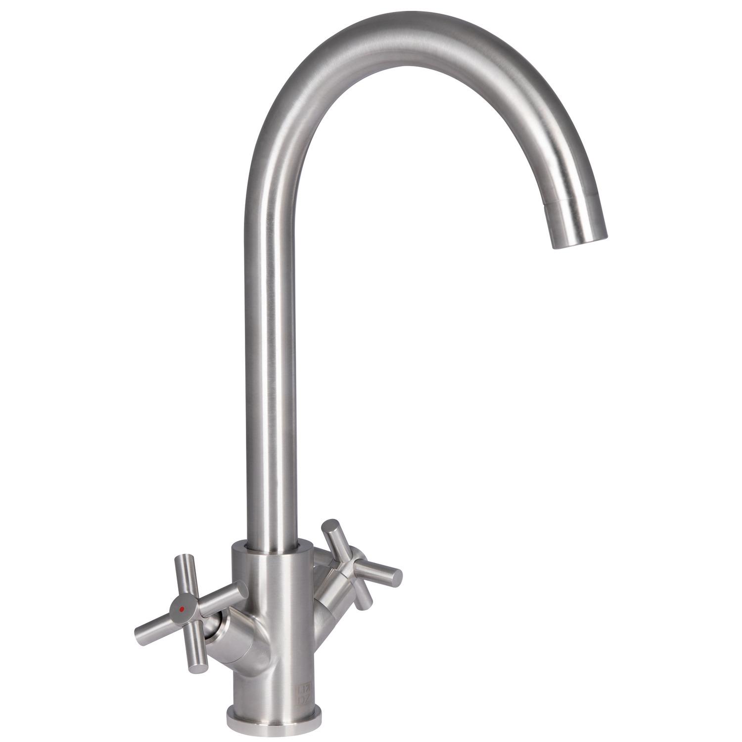 Смеситель для кухни Lidz Wind 013F LDWIN013FCRM43390 двухвентильный Сатин (162866)