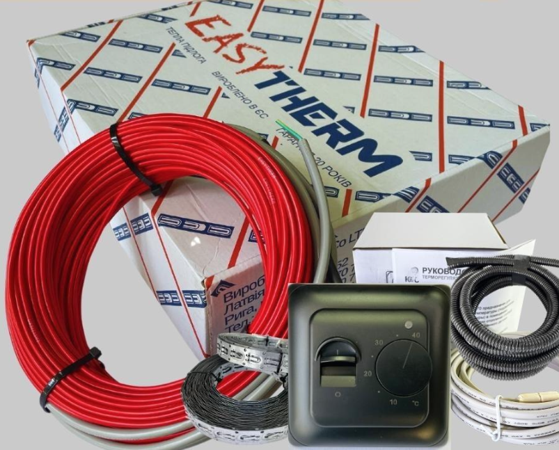 Комплект теплого пола EASYTHERM 7,9-12,1 м2 с механическим регулятором Черный (51325)