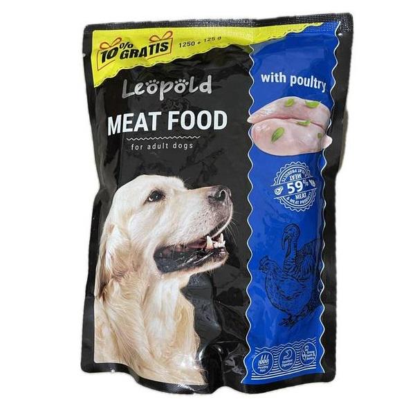Корм для собак Леопольд М'ясний з птицею 59% м'яса пауч 1250 г (000021354) Корм для собак Леопольд М'ясний з птицею 59% м'яса пауч 1250 г (000021354)
