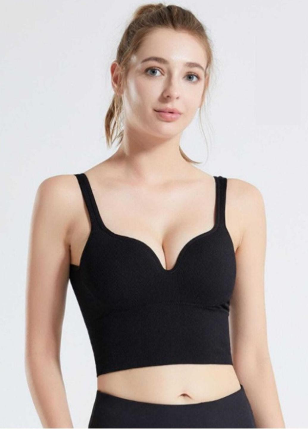 Топ удлиненный с формованными чашками Wonderful XL Черный (1367-46)