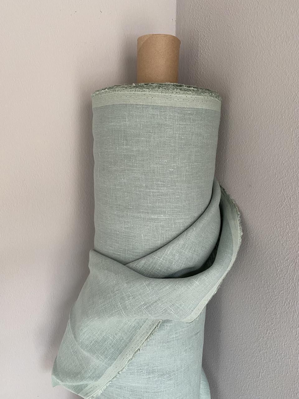 Ткань Linen Plus льняная Мятный 1541 - фото 5 Ткань Linen Plus льняная Мятный 1541 - фото 5