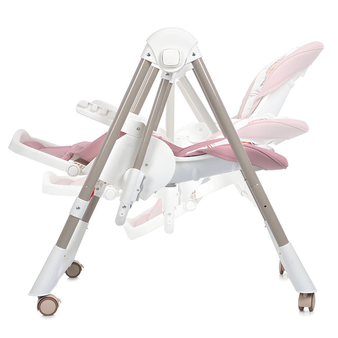 Стульчик для кормления Bambi M 5897 с функцией ручной укачивания Pink (23900635) - фото 6