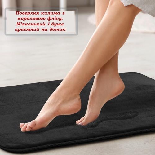 Набор ковриков в ванную и туалет Smooth Premium Memory Foam 2в1 80х50/60х50 см Черный (NK2in1Smooth0005) - фото 5 Набор ковриков в ванную и туалет Smooth Premium Memory Foam 2в1 80х50/60х50 см Черный (NK2in1Smooth0005) - фото 5