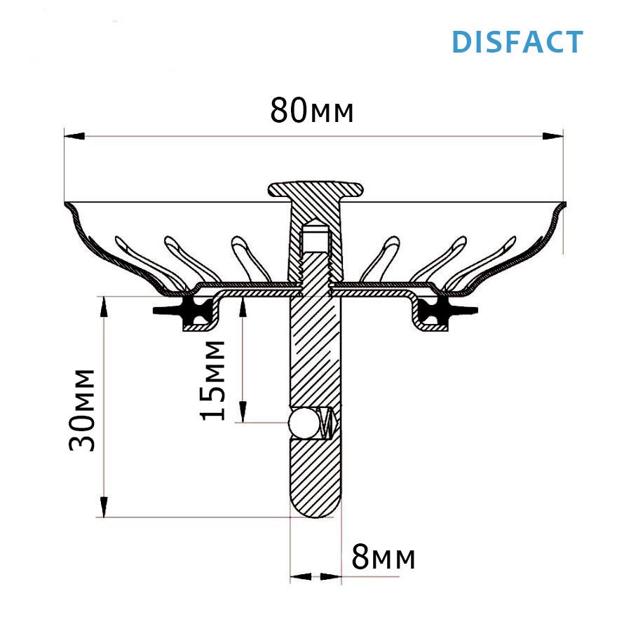 Сітка сифона для мийки Disfact Ksps 304 80 мм Steel (1799) - фото 7