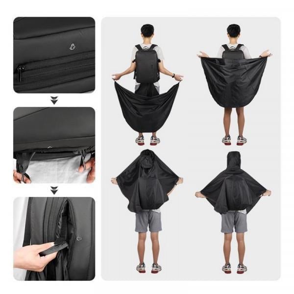 Рюкзак міський Mark Ryden MR9299YY Rain з накидкою від дощу Чорний (2111) - фото 6